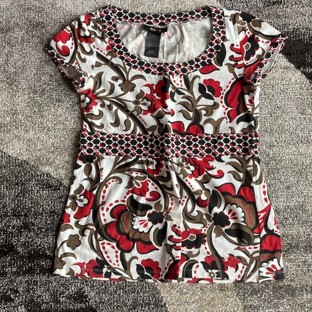 2/$15 Style & Co Cotton Short-sleeved Cotton Top